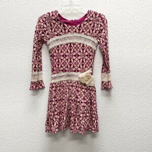 Isobella & Chloe Girls 7 Wine Burgundy Dress Lace